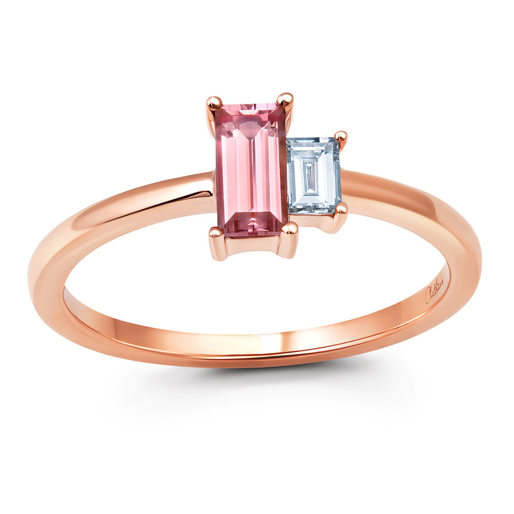 Chatham lab-grown champagne sapphire ring, style CR15283RCS