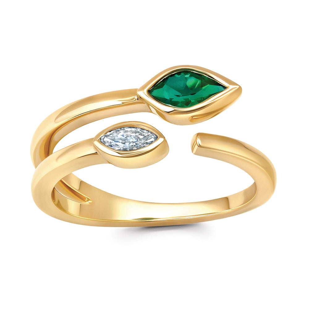 Chatham lab-grown emerald ring, style CR15286YEM