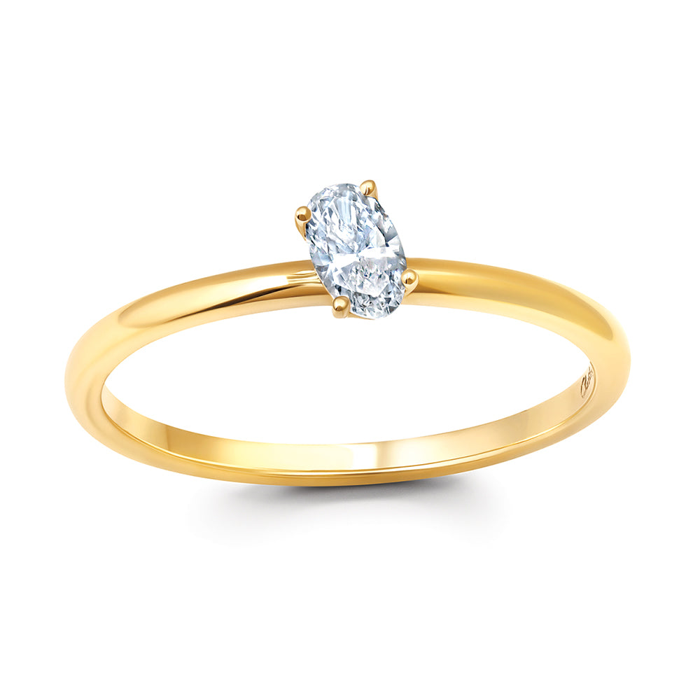 Chatham lab-grown diamond solitaire ring, style CR15291YDIA