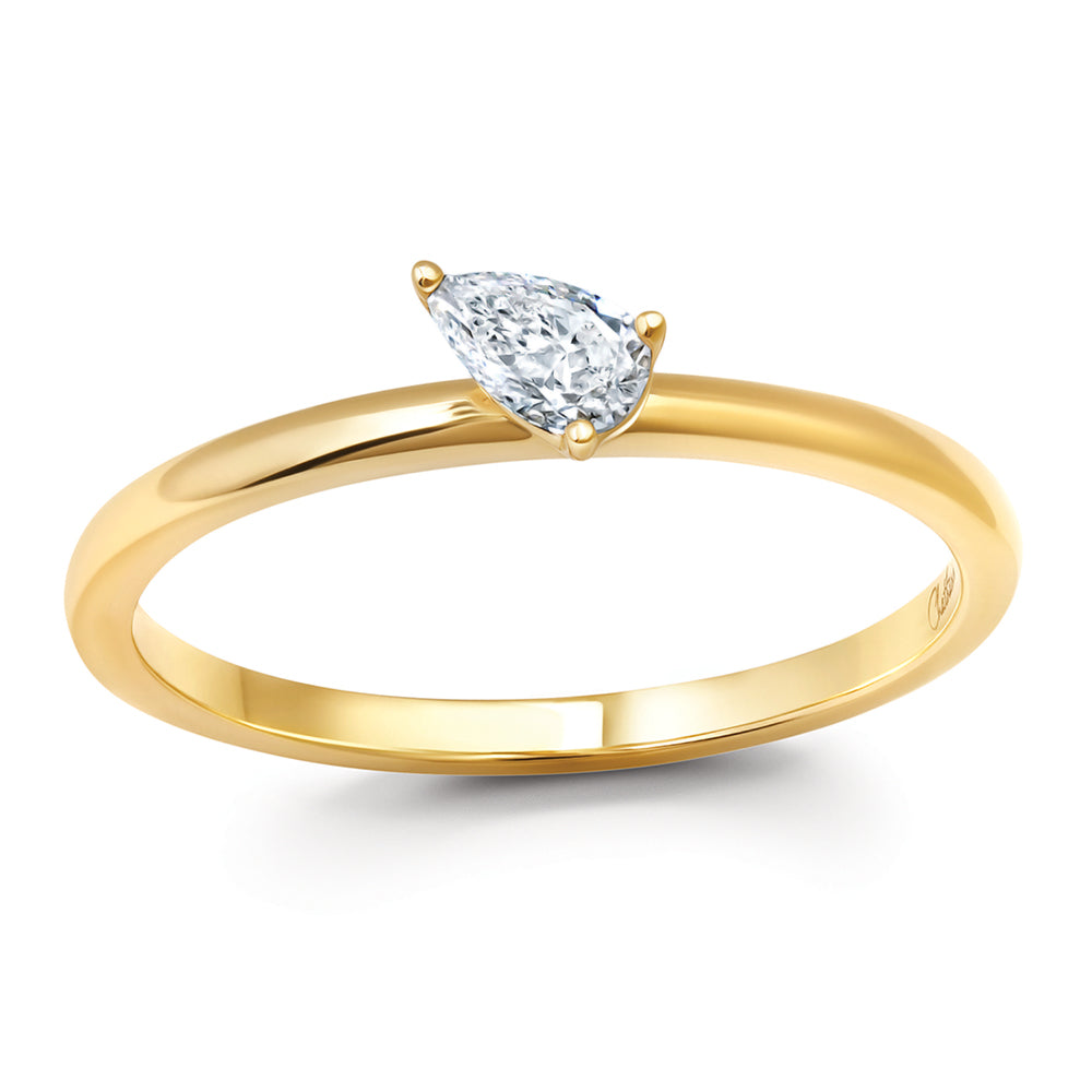 Chatham lab-grown diamond solitaire ring, style CR15293YDIA
