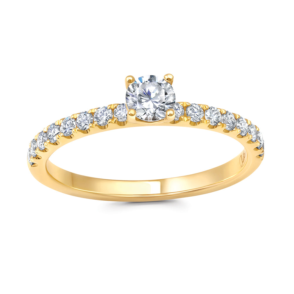 Chatham lab-grown diamond solitaire ring, style CR15295YDIA