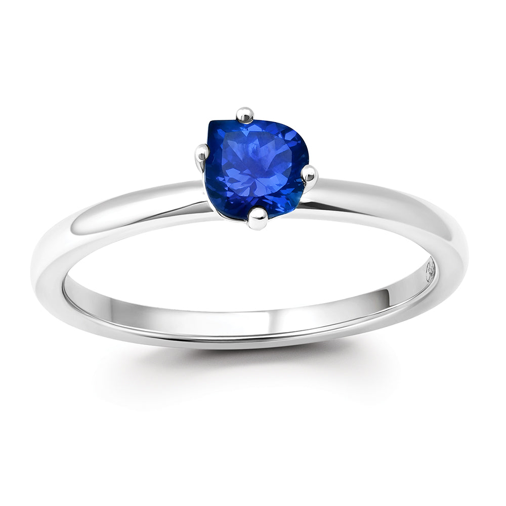 Chatham lab-grown blue sapphire solitaire ring, style CR15296WBS