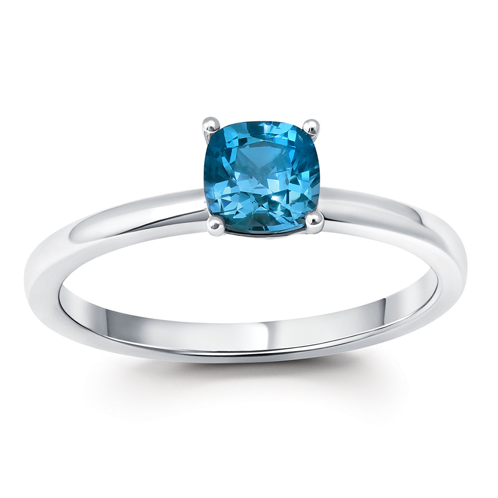 Chatham lab-grown spinel solitaire ring in 14k white gold, style CR15297WPA