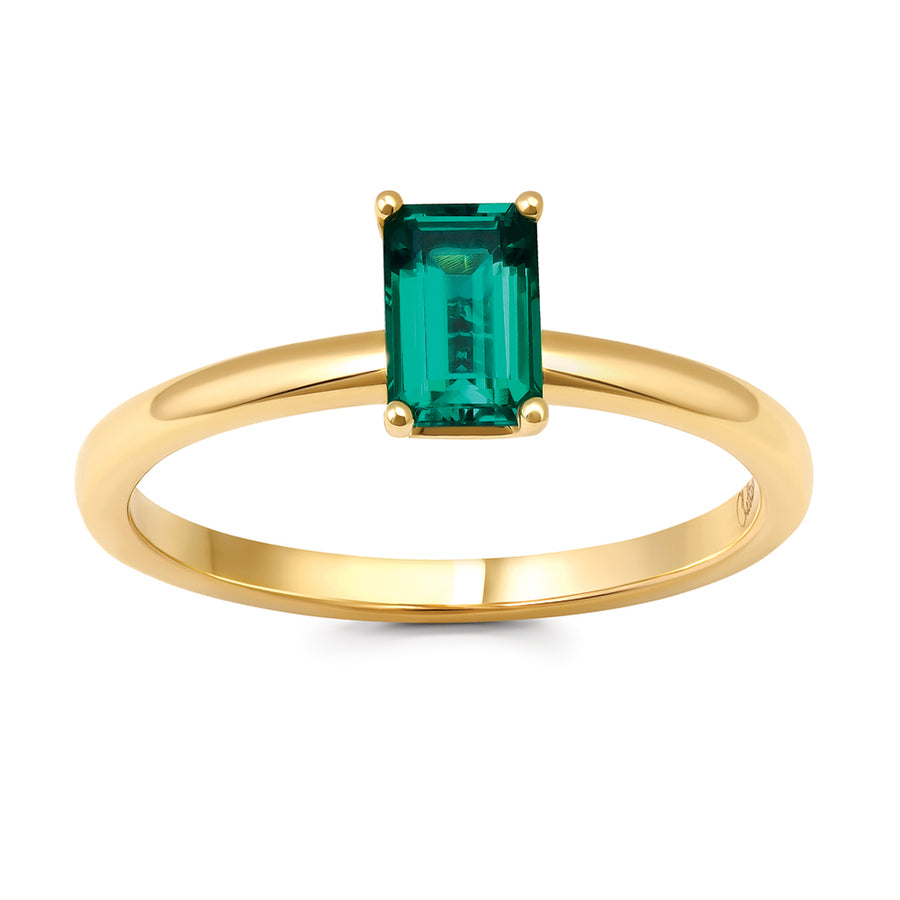 Emerald Stackable Solitaire Ring