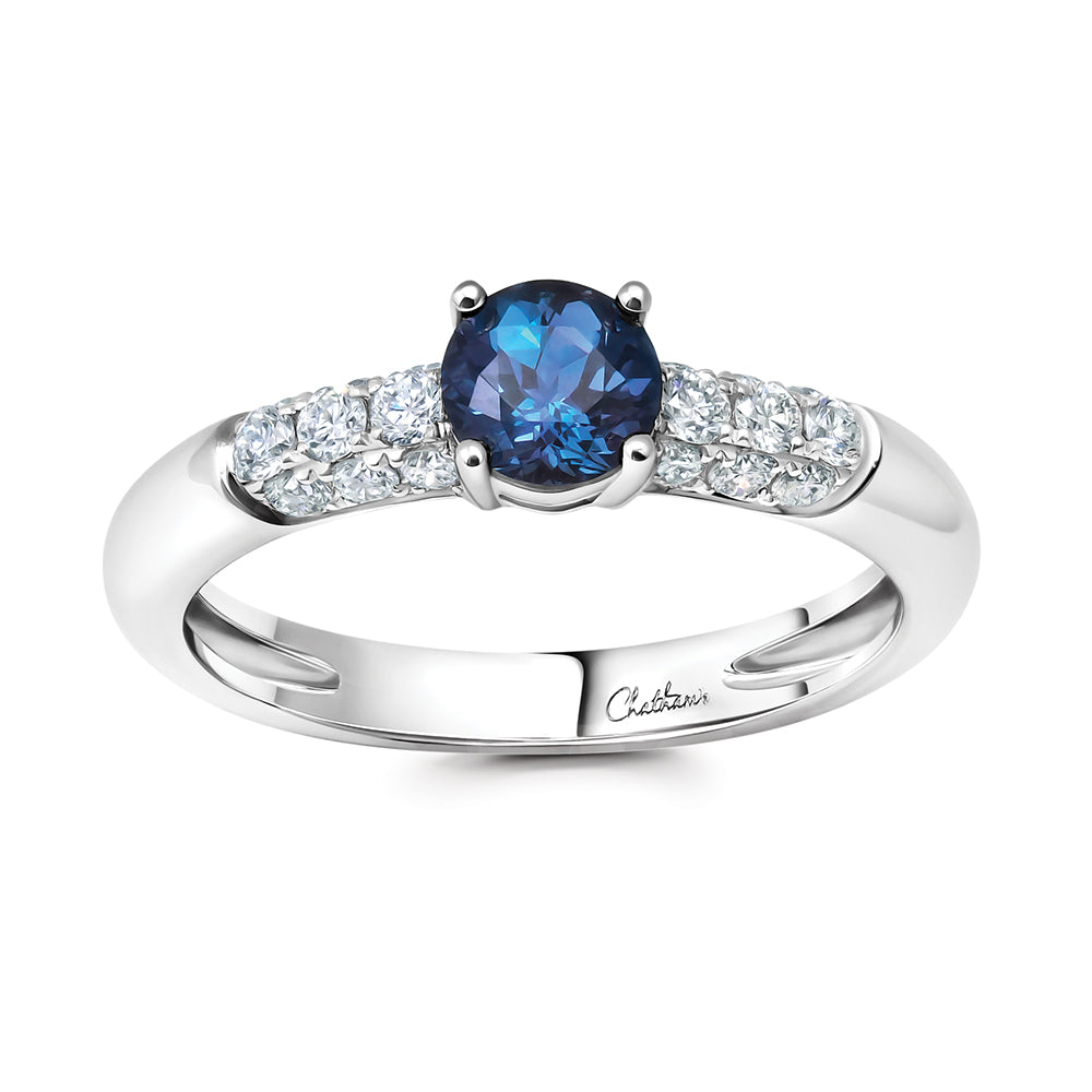 Chatham lab-grown alexandrite ring, style CR15305WAL