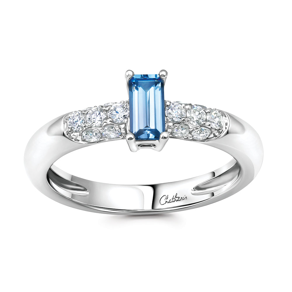 Chatham lab-grown aqua blue spinel ring, style CR15306WAQ