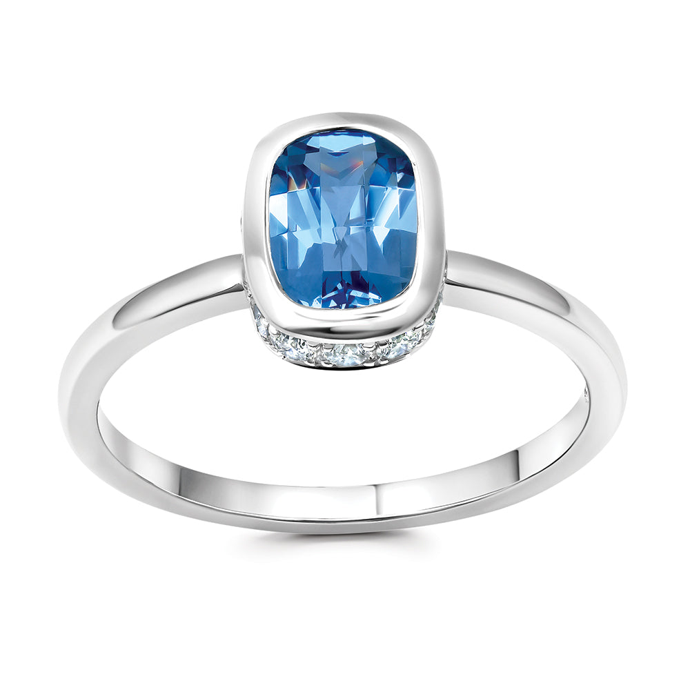 Chatham lab-grown aqua blue spinel ring, style CR15310WAQ
