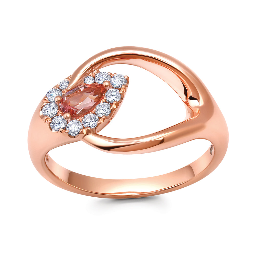 Chatham lab-grown champagne sapphire ring, style CR15311RCS