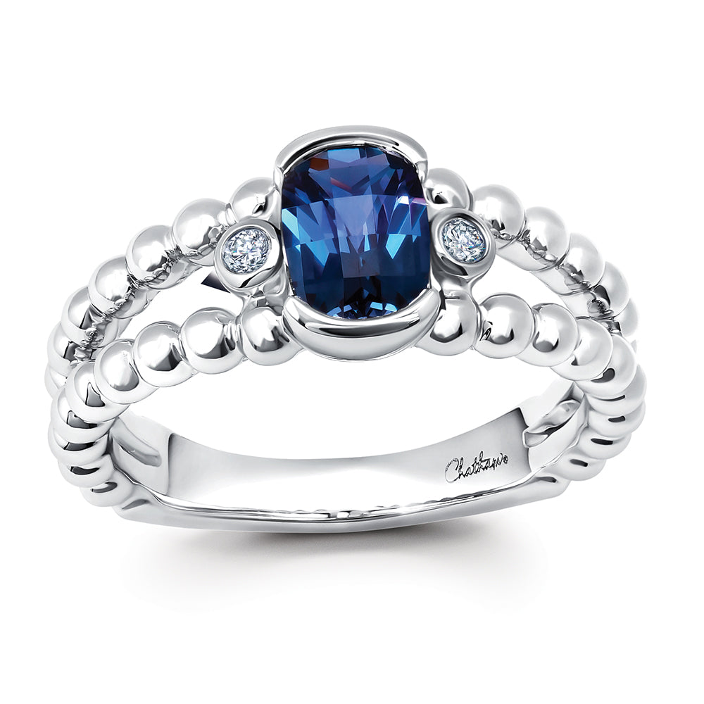 Chatham lab-grown alexandrite ring, style CR15314WAL