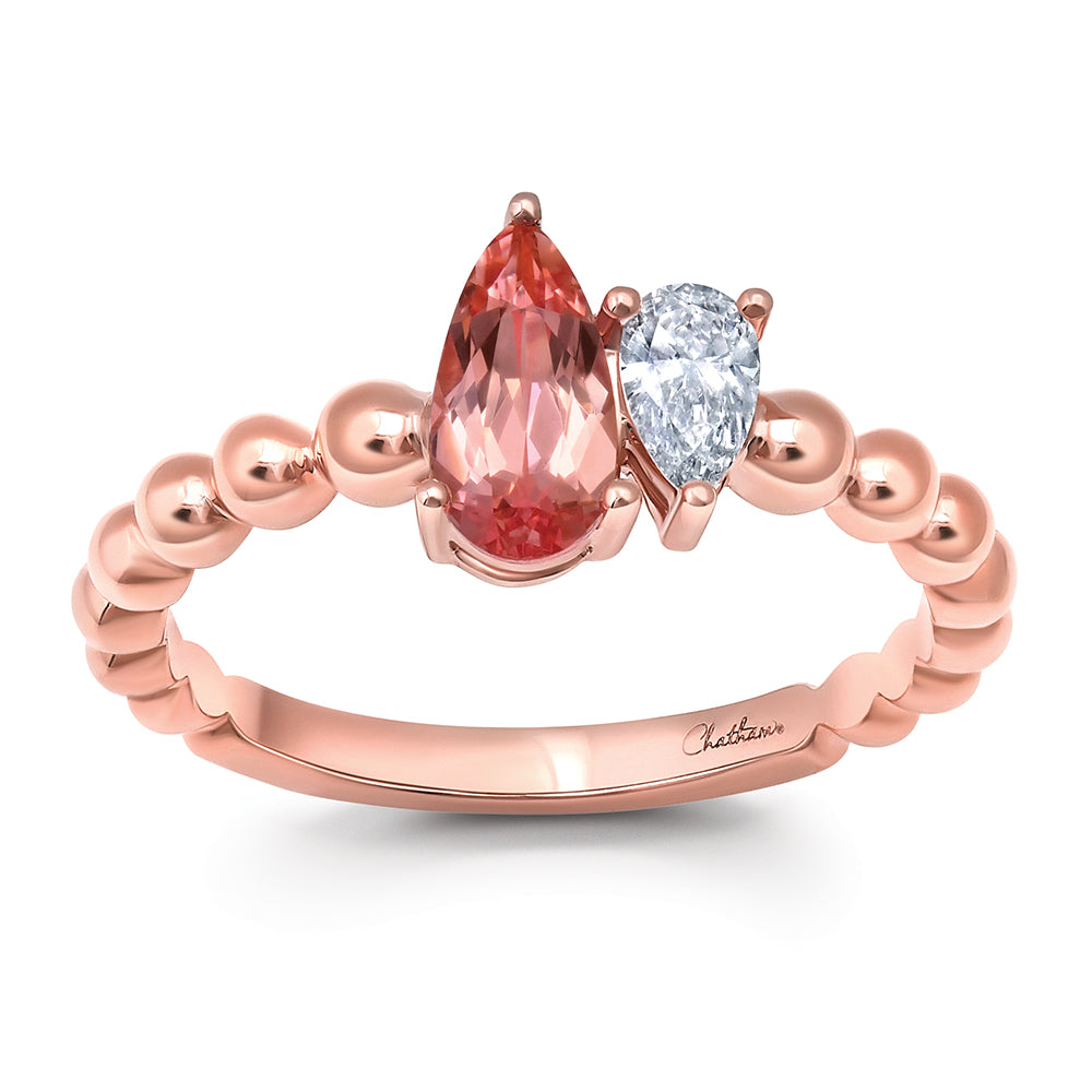 Chatham lab-grown champagne sapphire ring, style CR15315RCS