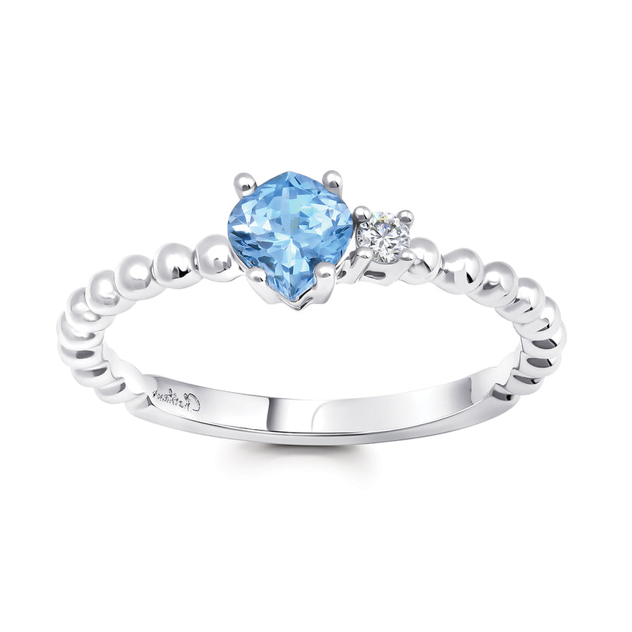 Aqua Blue Spinel Ring