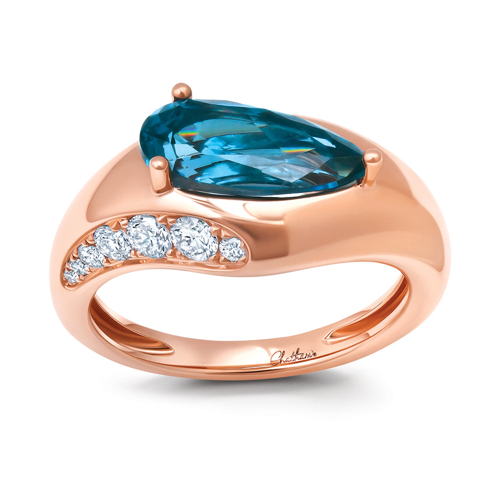 Chatham lab-grown spinel ring in 14k rose gold, style CR15317RPA