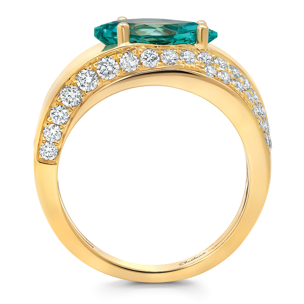Chrysoberyl Ring – Flame, 14K Yellow Gold