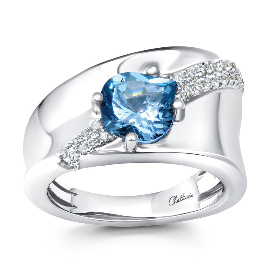 Aqua Blue Spinel Ring