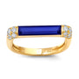 Chatham lab-grown blue sapphire ring, style CR15324YBS