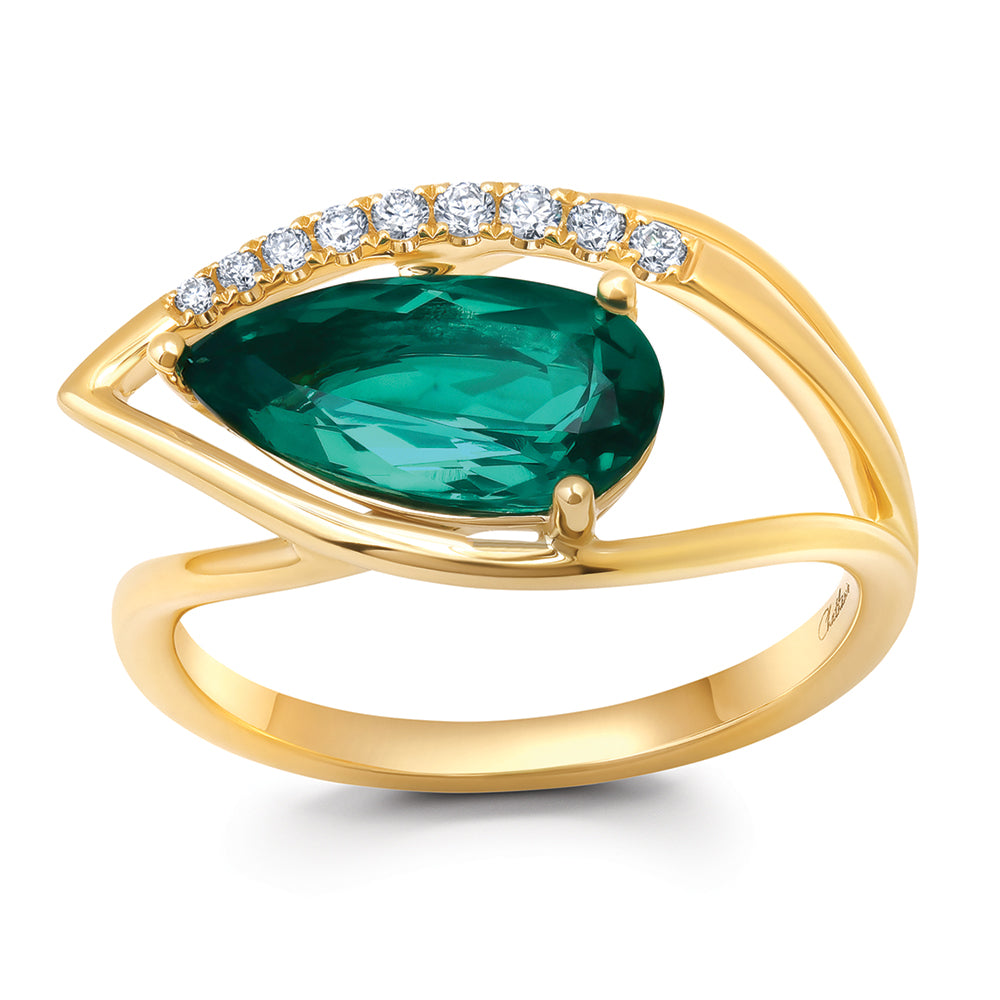 Chatham lab-grown emerald ring, style CR15331YEM