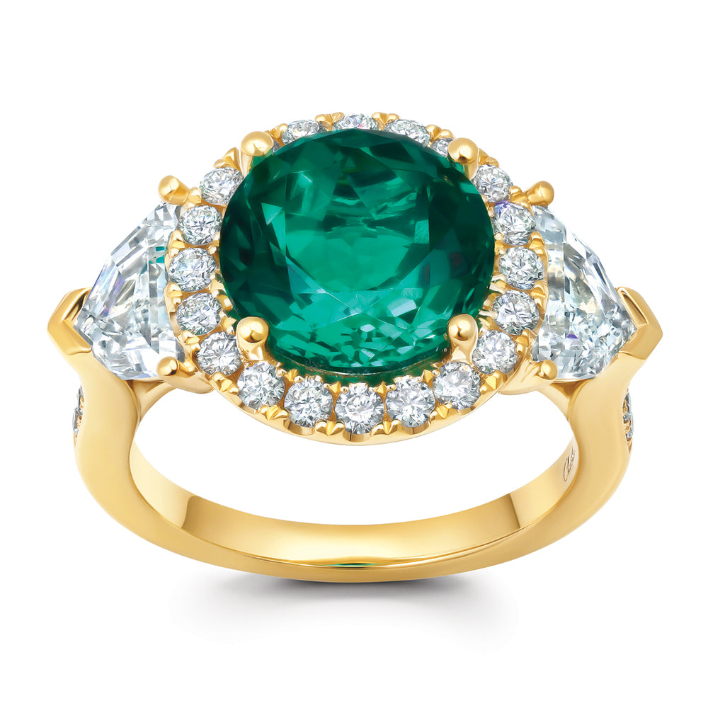 Chatham lab-grown emerald ring, style CR15333YEM
