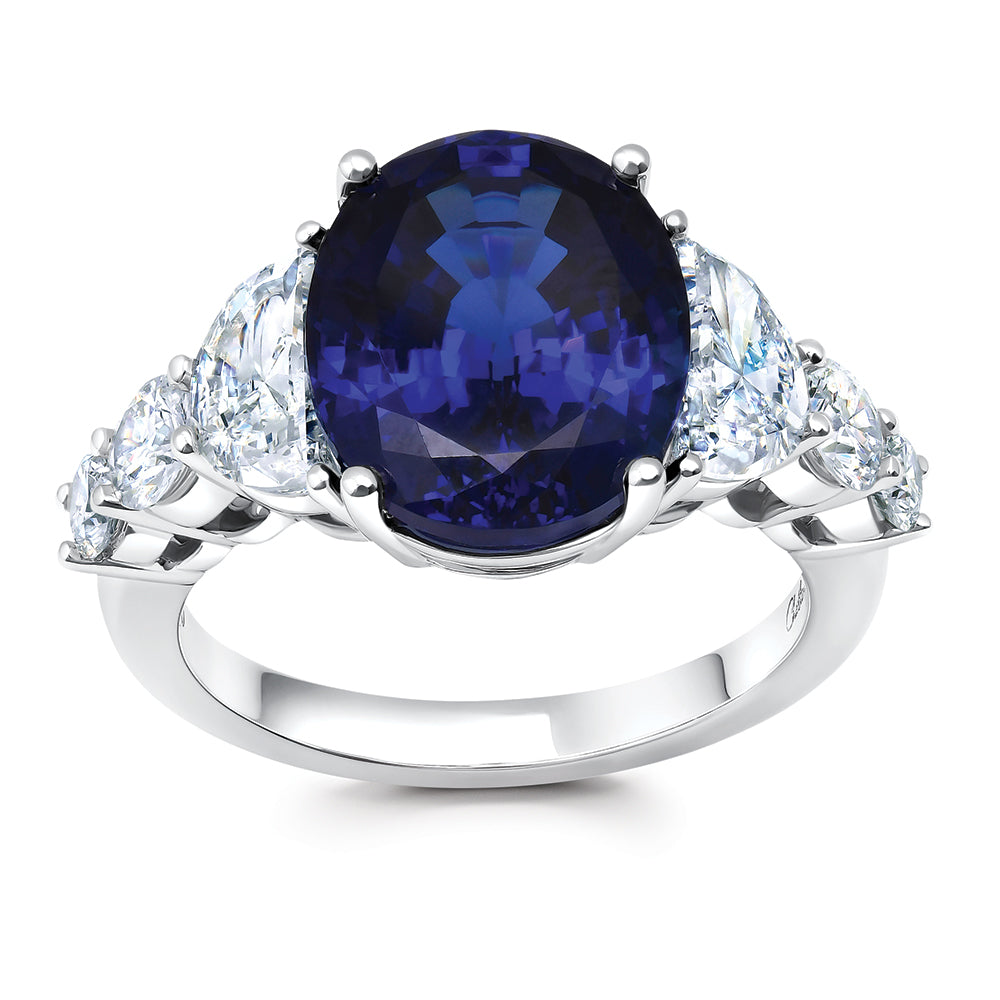 Chatham lab-grown blue sapphire ring, style CR15343WBS