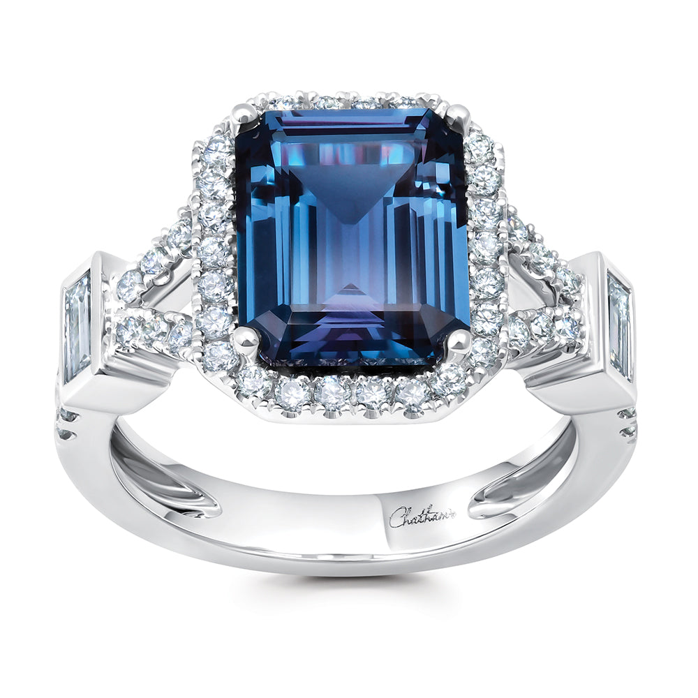 Chatham lab-grown alexandrite ring, style CR15352WAL
