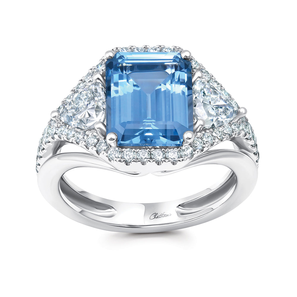 Chatham lab-grown aqua blue spinel ring, style CR15354WAQ