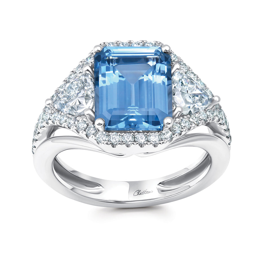 Aqua Blue Spinel Ring