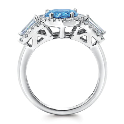 Aqua Blue Spinel Ring