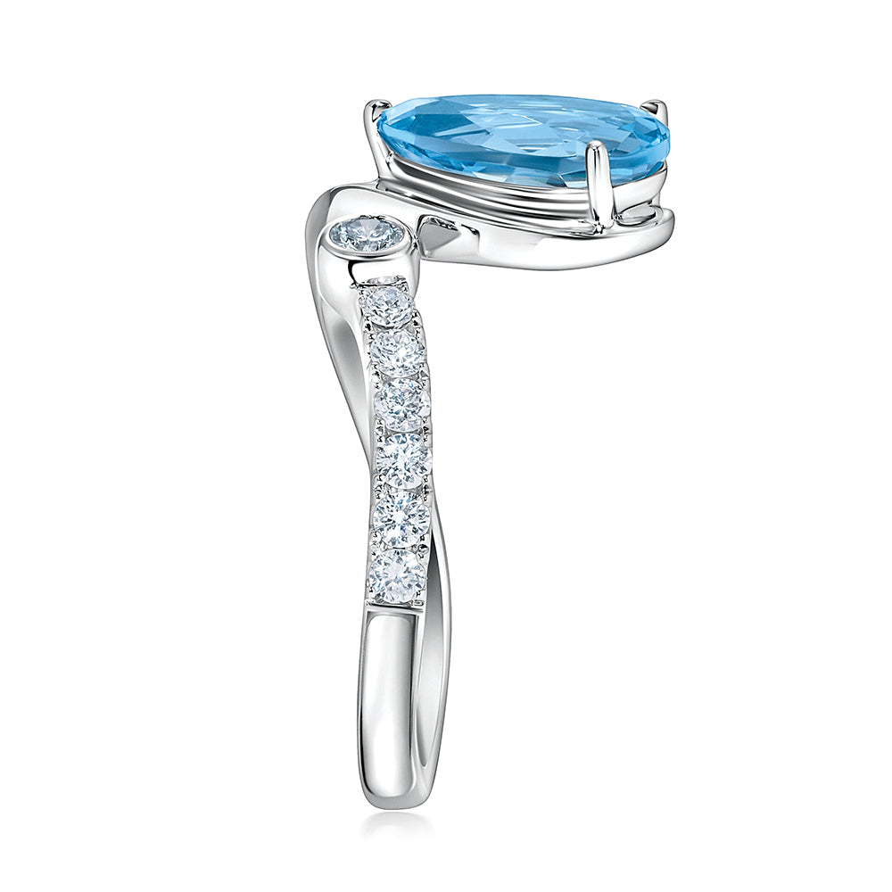 Aqua Blue Spinel Ring