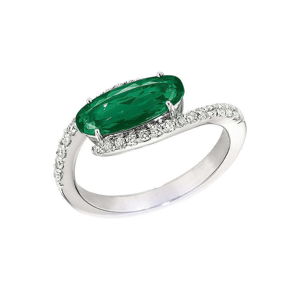 Chatham lab-grown emerald ring, style CR6633WEM