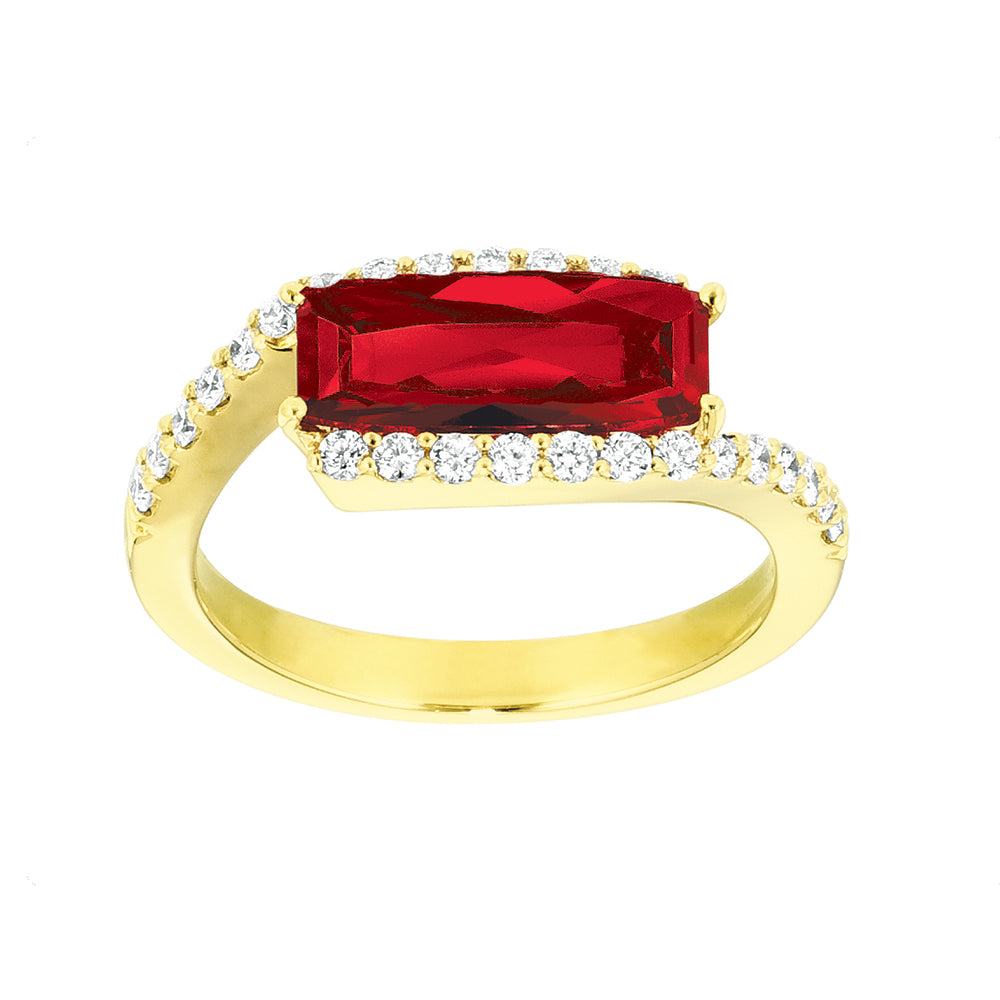 Chatham lab-grown ruby ring, style CR6634YRU