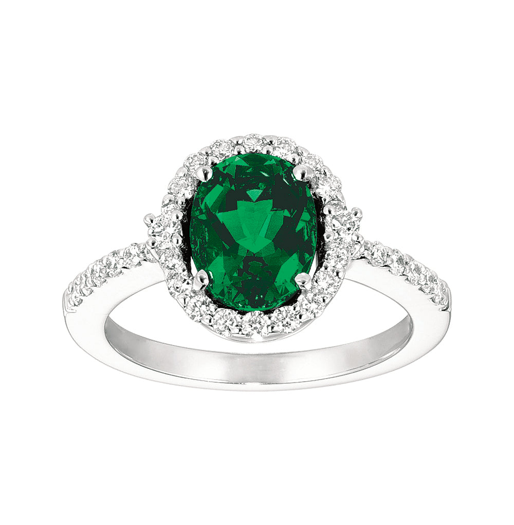 Chatham lab-grown emerald ring, style CR6645WEM