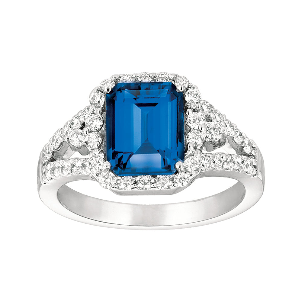 Chatham lab-grown blue sapphire ring, style CR6646WBS