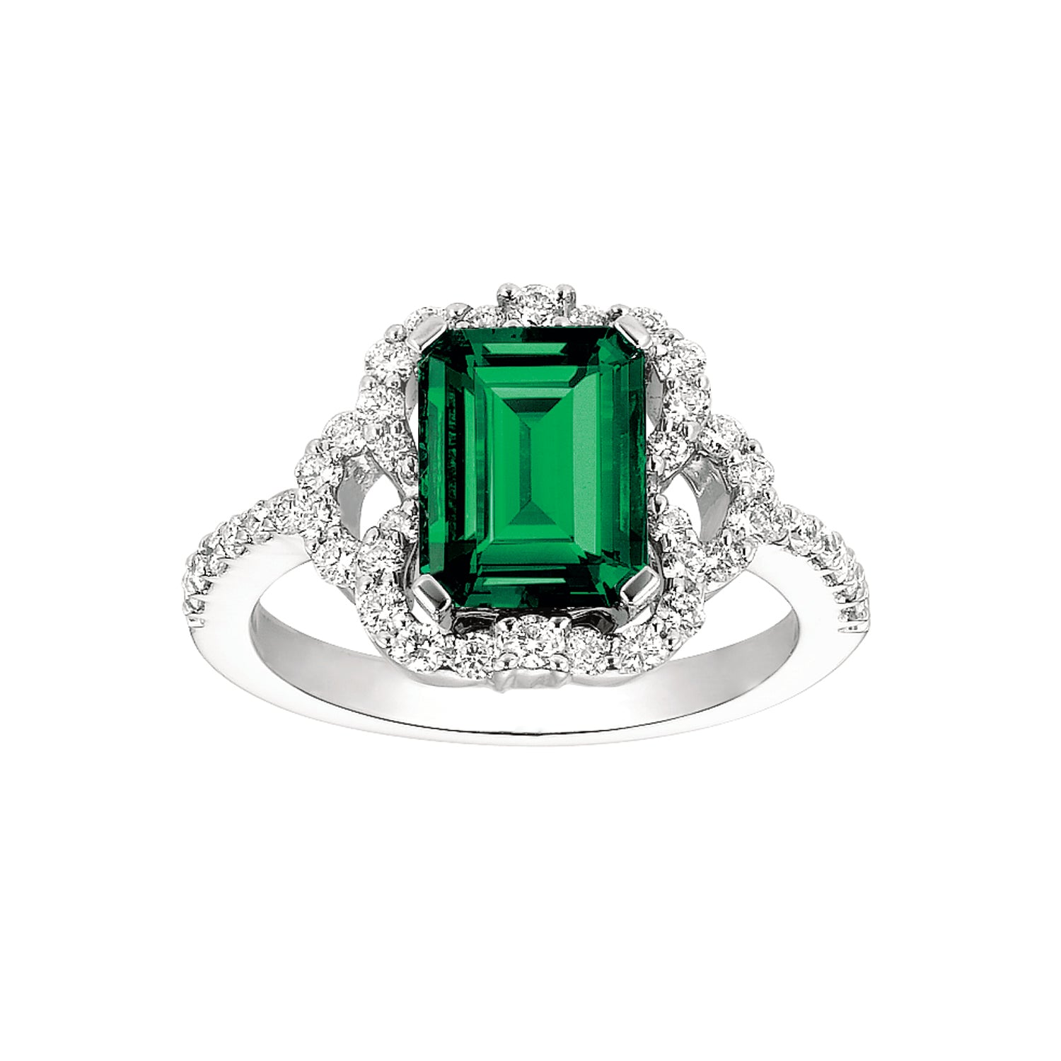 Chatham lab-grown emerald ring, style CR6647WEM