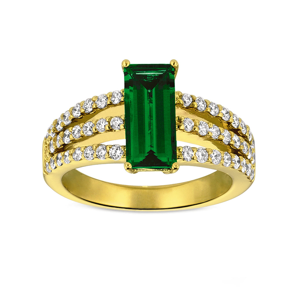 Chatham lab-grown emerald ring, style CR6660YEM