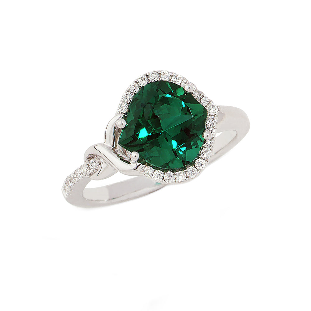 Chatham lab-grown emerald ring, style CR8250WEM