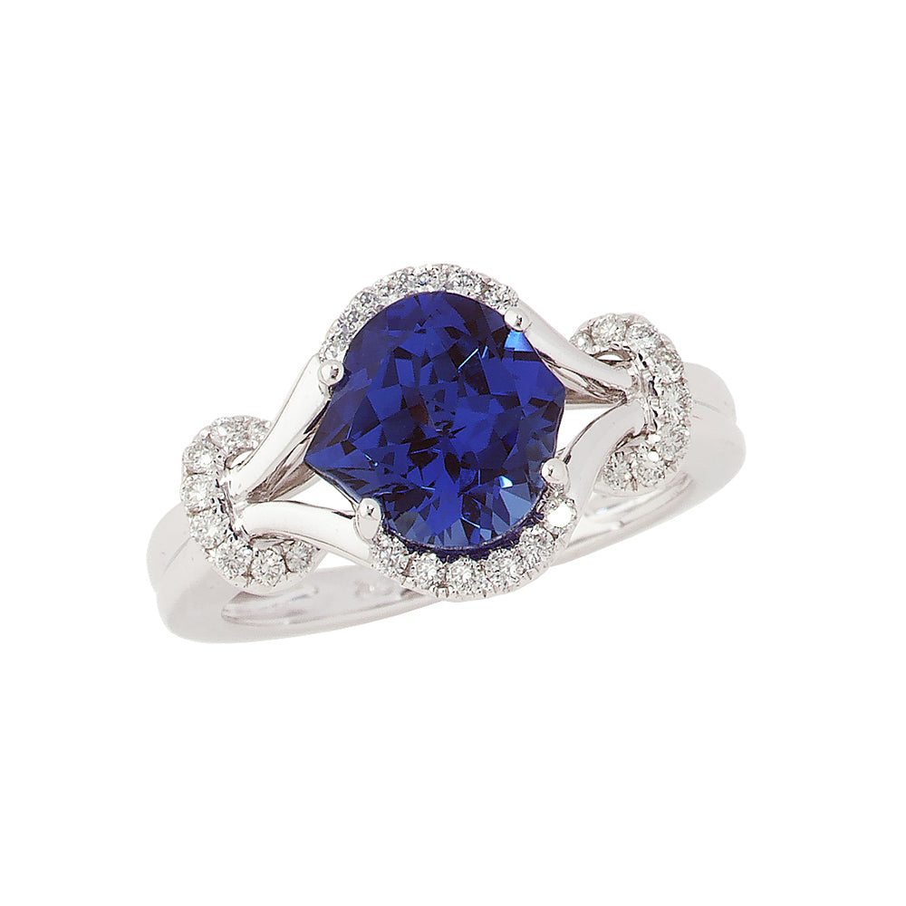 Chatham lab-grown blue sapphire ring, style 1