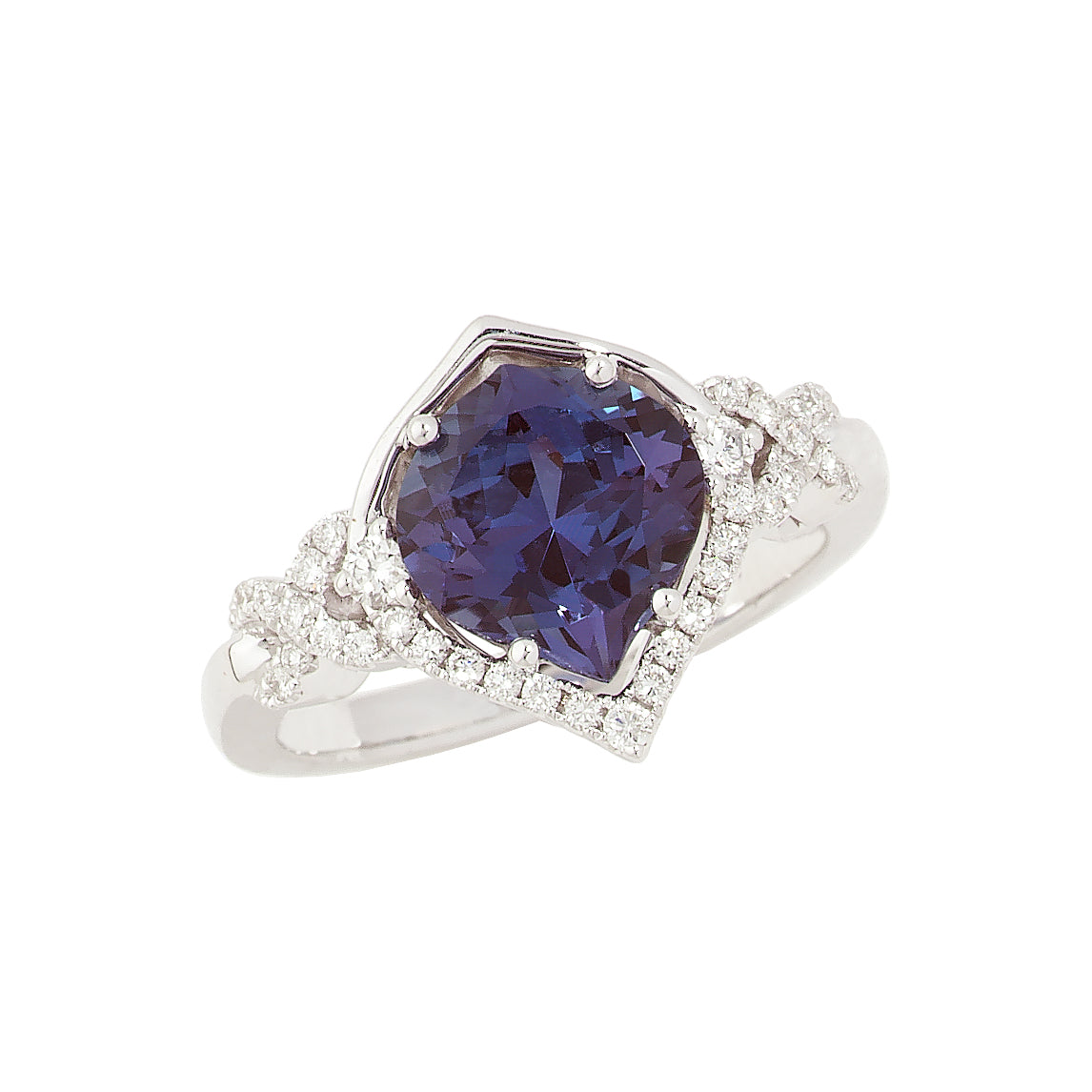 Chatham lab-grown alexandrite ring, style CR8254WAL