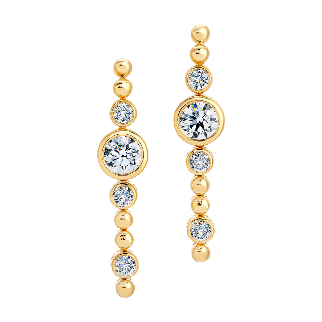 Chatham lab-grown diamond earrings, style FDE5016YC