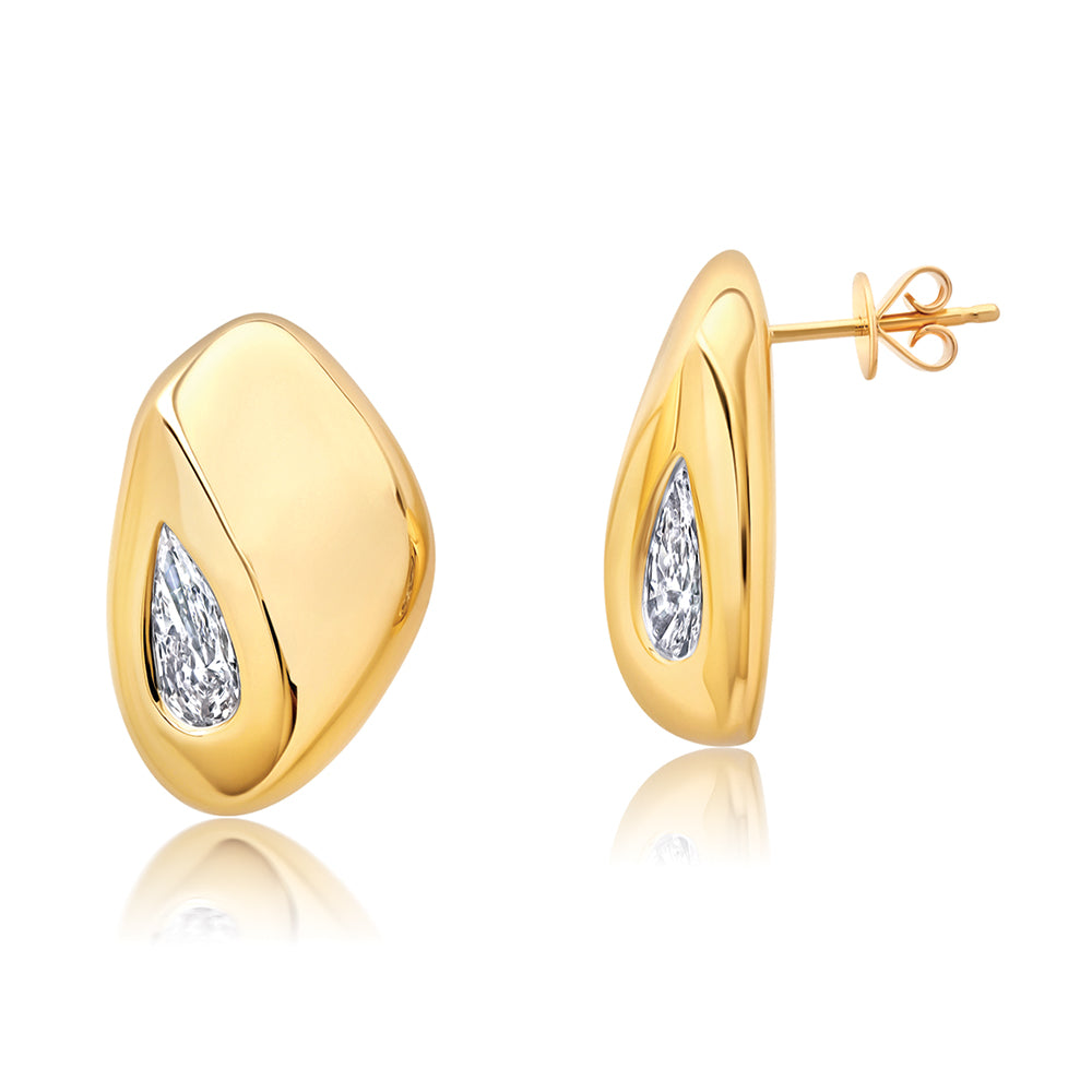 Chatham lab-grown diamond earrings, style FDE5106Y