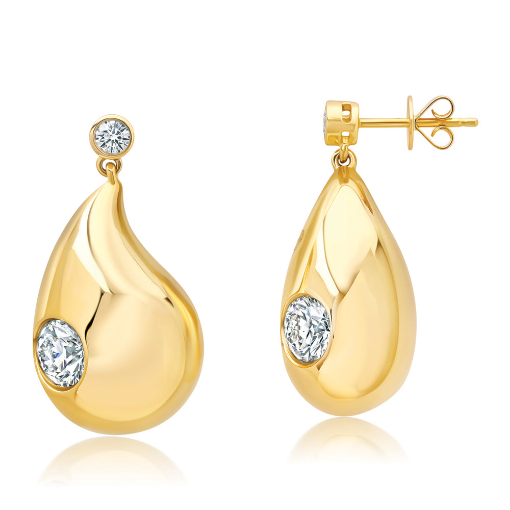 Chatham lab-grown diamond earrings, style FDE5107Y