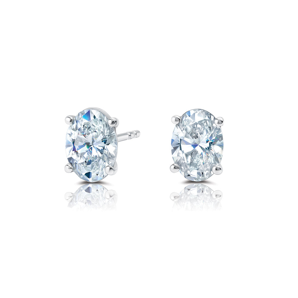 Oval Diamond Studs