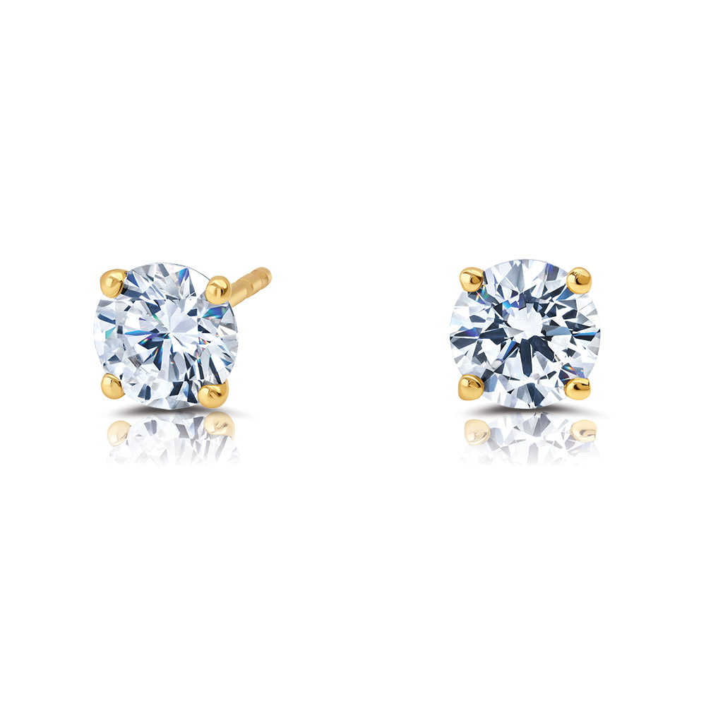 1 Carat Round Brilliant Diamond Studs