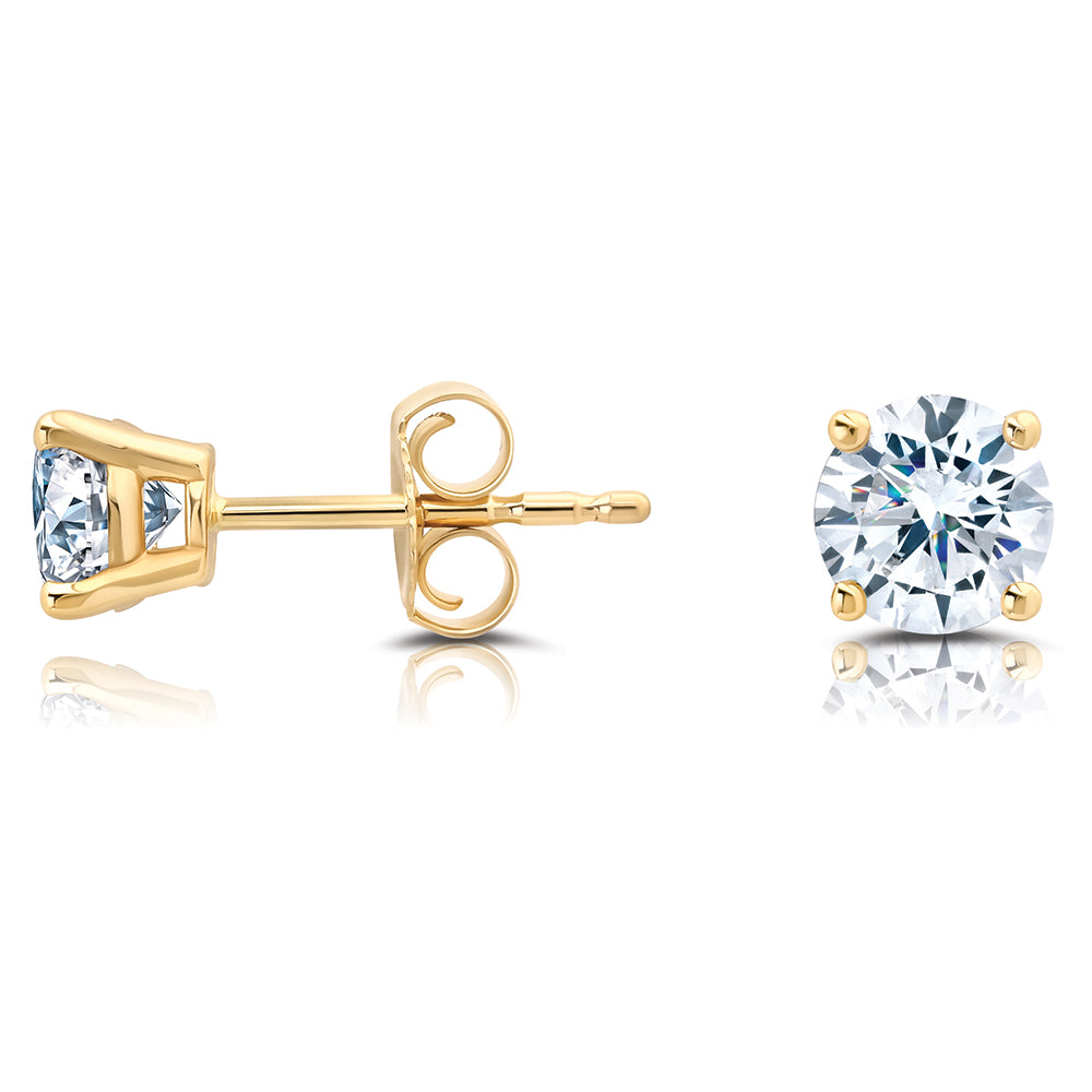 1 Carat Round Brilliant Diamond Studs