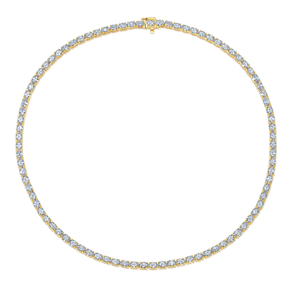 Oval Diamond Tennis Necklace