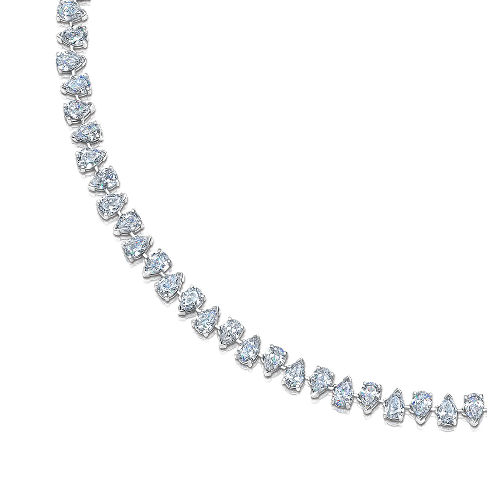 Pear Shape Diamond Tennis Necklace