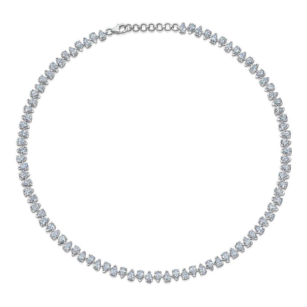 Pear Shape Diamond Tennis Necklace
