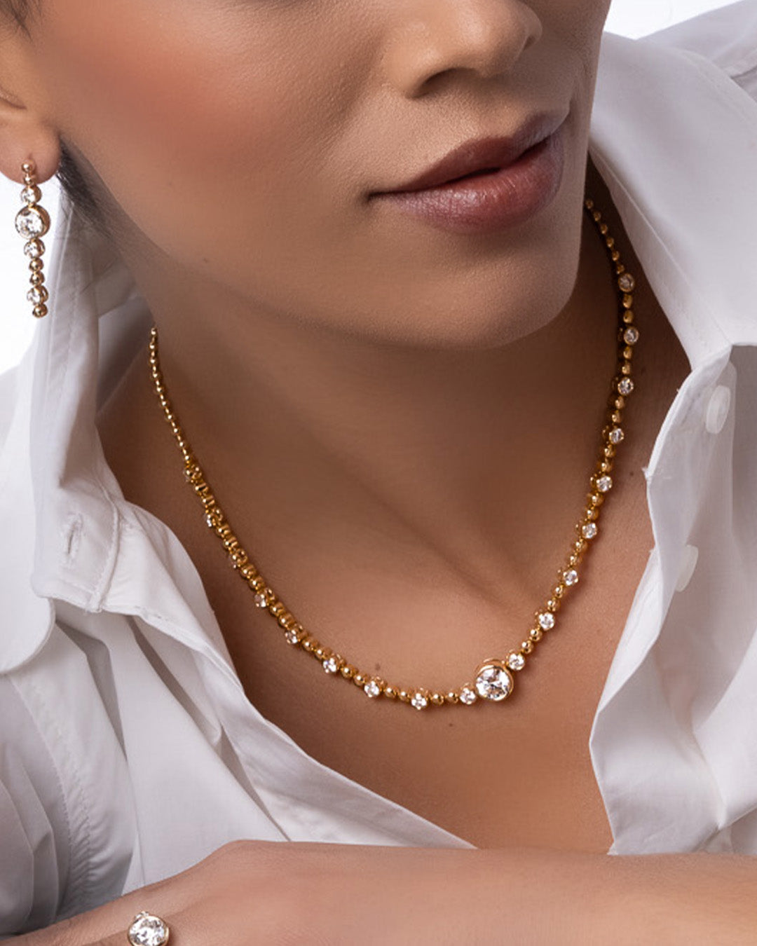 Diamond Bezel Tennis Necklace