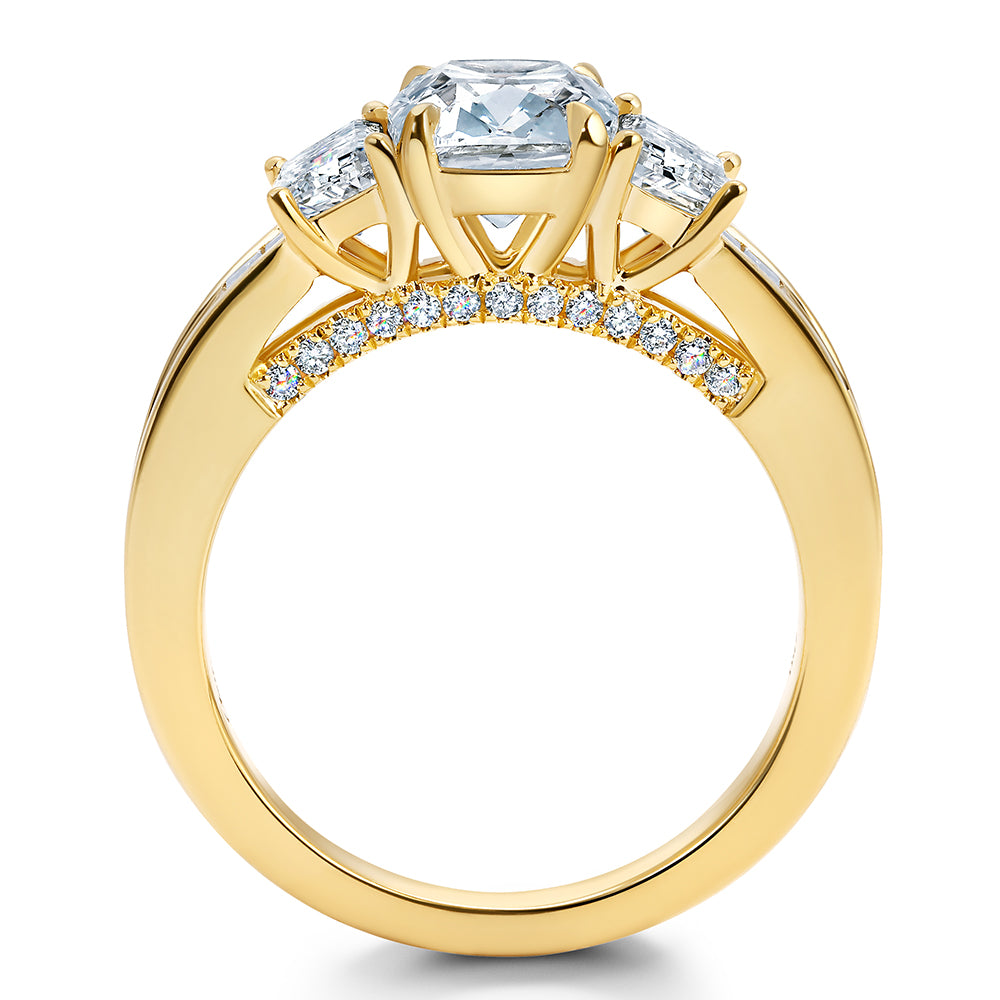 Diamond Ring – Antique Cushion, 18K Yellow Gold
