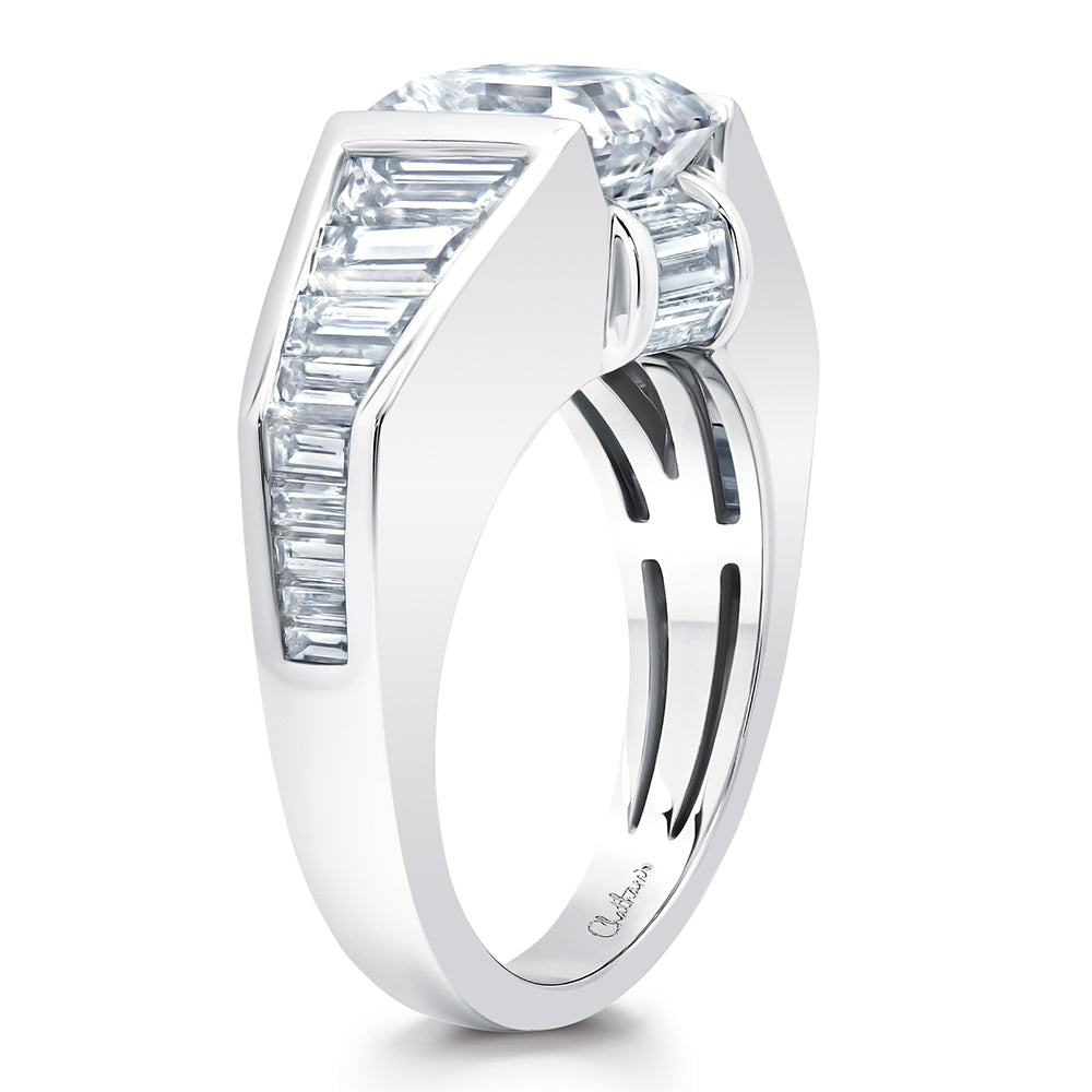 Diamond Ring – Emerald Cut, 14K White Gold, 8.0mm