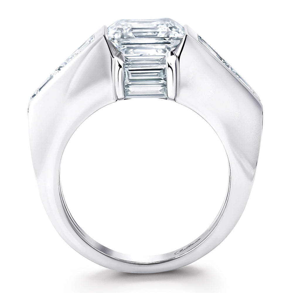 Diamond Ring – Emerald Cut, 14K White Gold, 8.0mm