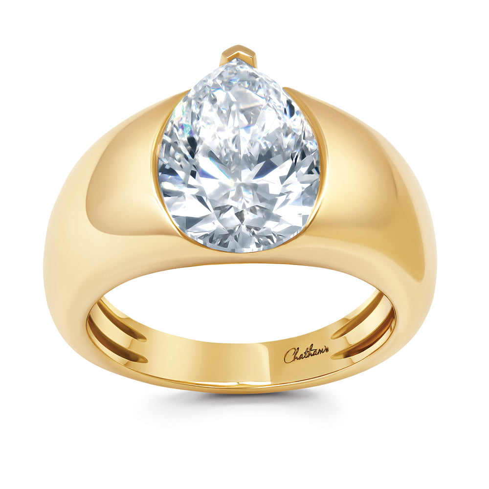 Chatham lab-grown diamond ring, style FDR15365Y